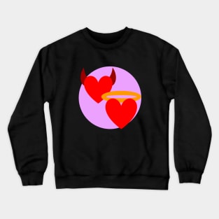 Angel/Devil Hearts - Pink circle Crewneck Sweatshirt